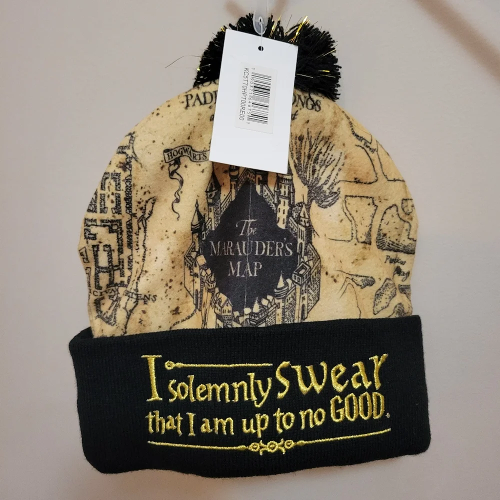 Harry Potter Marauders Map Fur Pom Benie - Picture 2 of 3